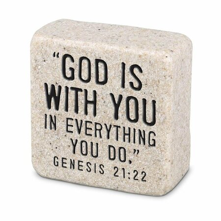 DICKSONS 2.25 x 0.5 in. Unisex Block God Is Scripture with You, White - One Size 40767